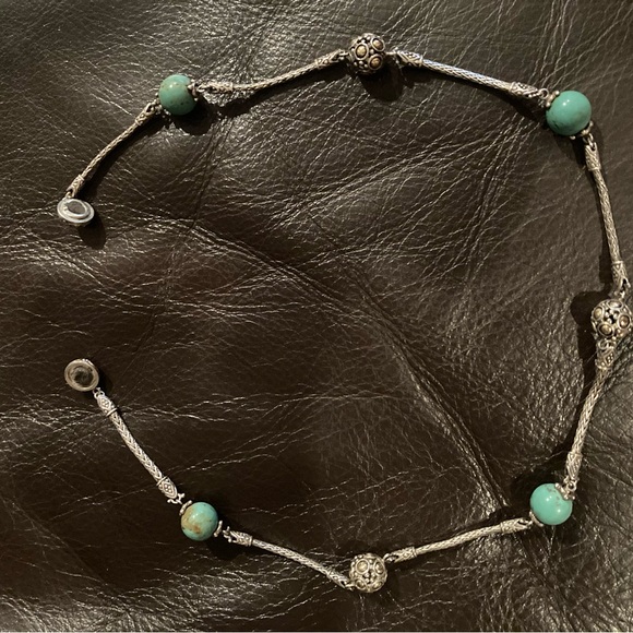 John Hardy Turquoise Sterling Silver and 18k Yellow Gold Jaisalmer Necklace - Picture 3 of 7